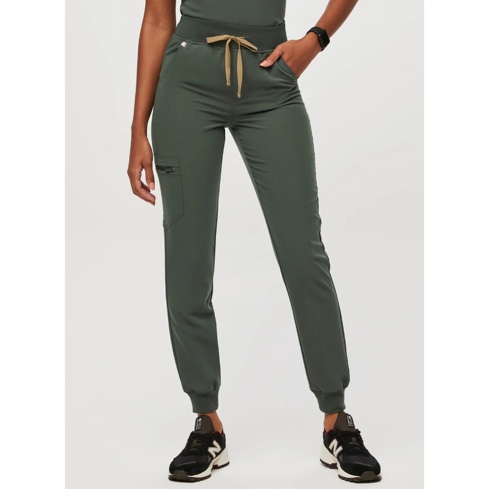 FIGS High Waisted Zamora Yoga Jogger Scrub Pants Olive Green 2XL W22SW2012